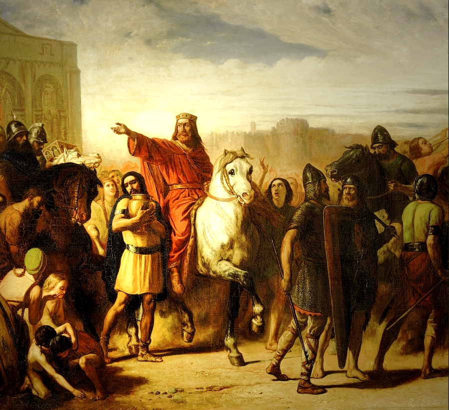 Entrée triomphale de Clovis à Tours, en 508. Tableau de Robert-Fleury, en 1837.