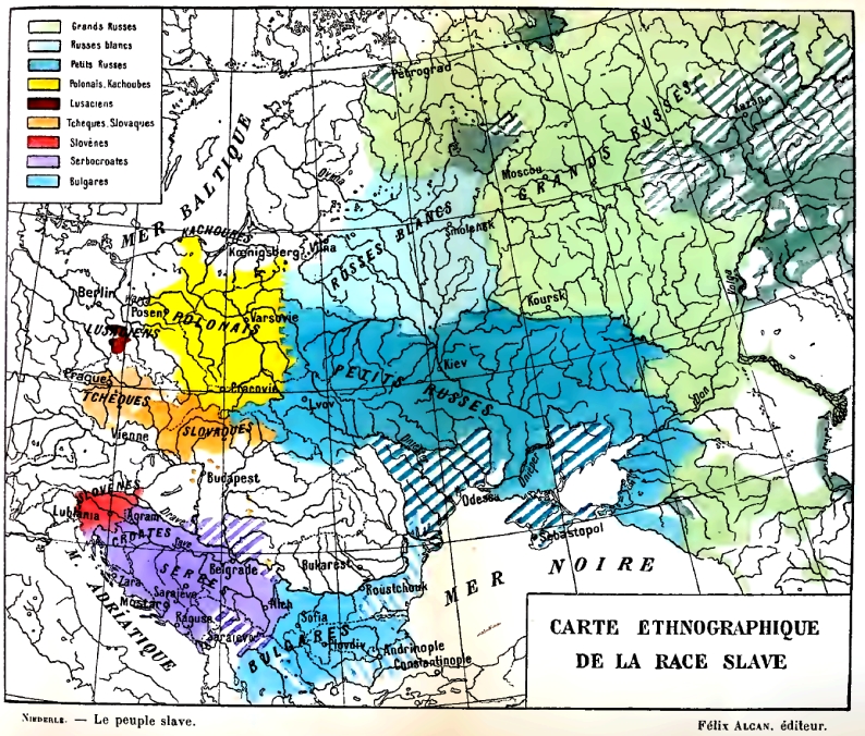 Reproduction de l'une des deux cartes (planches hors-texte) de l'ouvrage <i>La Race slave</i>.
