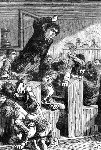 Illustration de Th. Schuler, extraite (p. 16) de l'ouvrage d'Erckmann-Chatrian intitulé : Histoire d'un sous-maître.