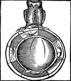 Le symbole devenu habituel de Til l'Espi&egrave;gle&nbsp;: le miroir et la chouette.