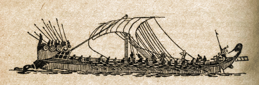 Galère antique. Fig. 1. Les Navires. P. 18. PUF. Que sais-je ? 1950