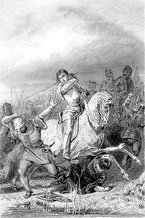 Gravure de Karl Girardet, extraite de l'ouvrage de M. Todière intitulé : Charles VI - Les Armagnacs et les Bourguignons (édition de 1863).